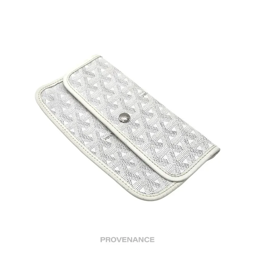 🔴 Goyard St. Louis Pouch Wallet - White Goyardine